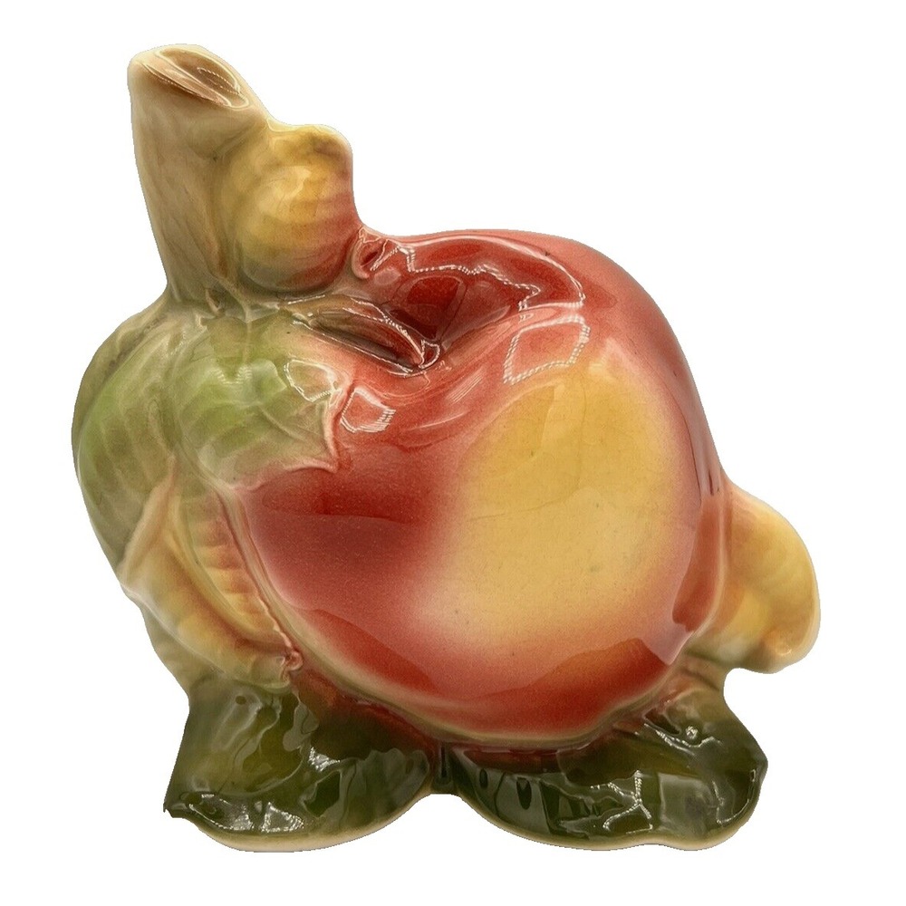 Vtg Royal Copley Ceramic Majolica Red Apple Tree Branch Vase Planter Wall Pocket